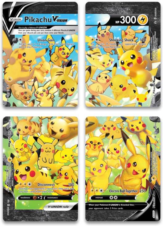 Pokemon Pikachu V-UNION SWSH139/140/141/142 SWSH Black Star Promos