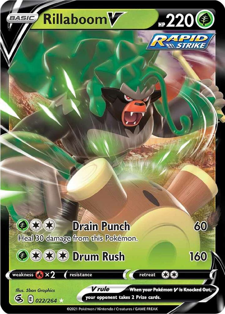 Pokemon Rillaboom V 22/264 Fusion Strike