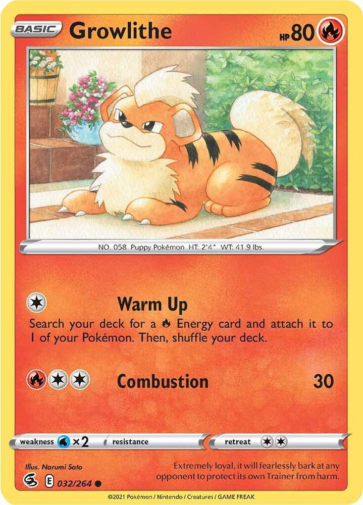 Pokemon Growlithe 32/264 Fusion Strike