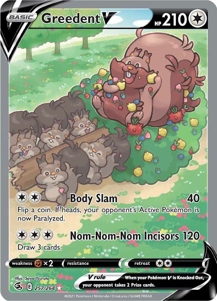 Pokemon Greedent V 257/264 Fusion Strike