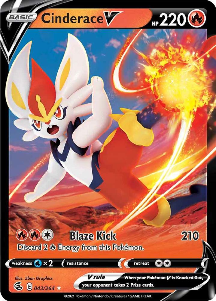 Pokemon Cinderace V 43/264 Fusion Strike