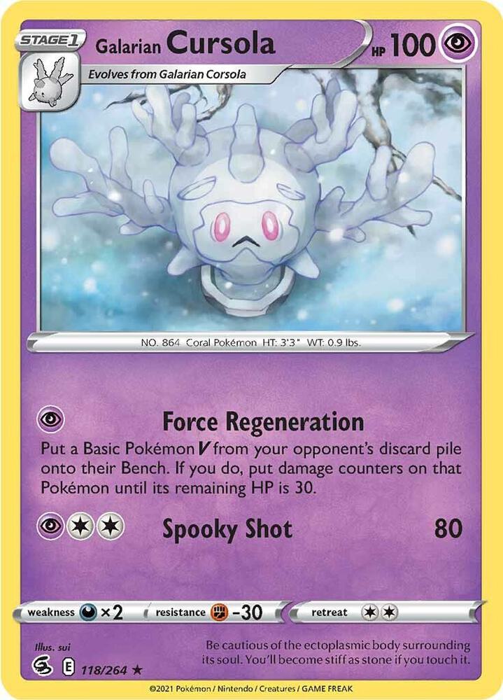 Pokemon Galarian Cursola 118/264 Fusion Strike