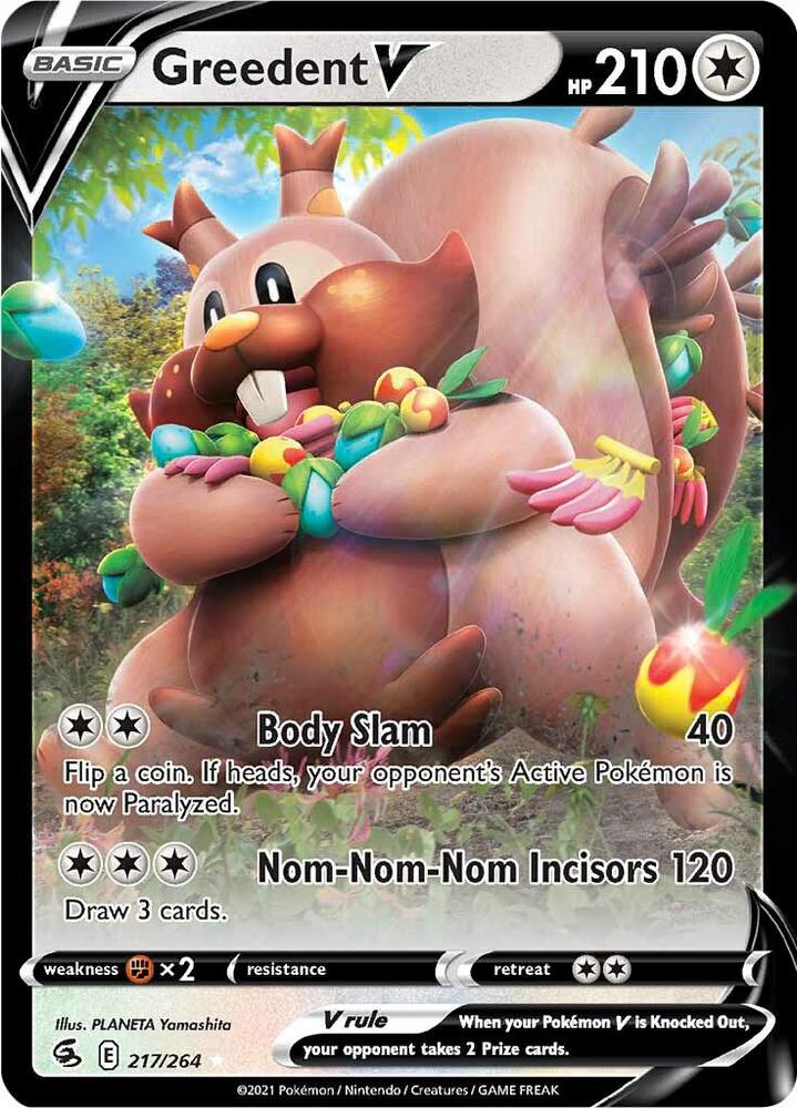 Pokemon Greedent V 217/264 Fusion Strike