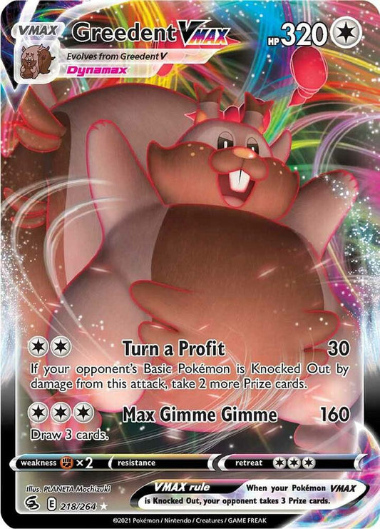 Pokemon Greedent VMAX 218/264 Fusion Strike