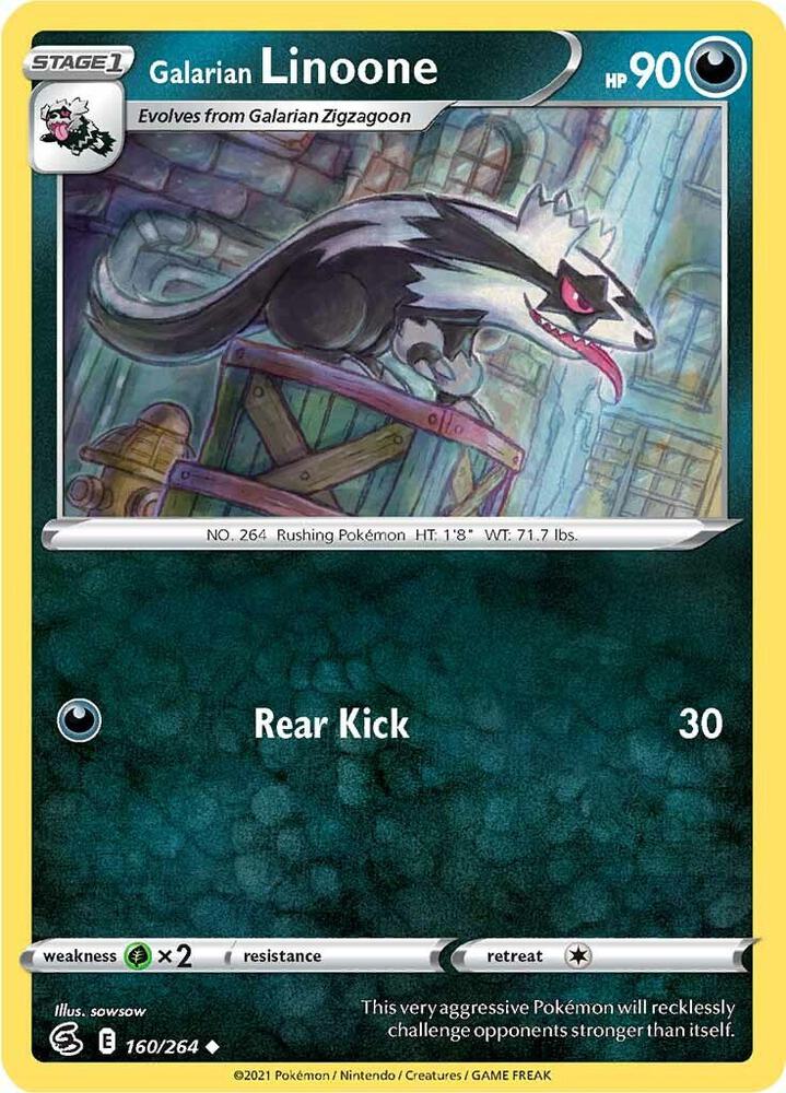 Pokemon Galarian Linoone 160/264 Fusion Strike