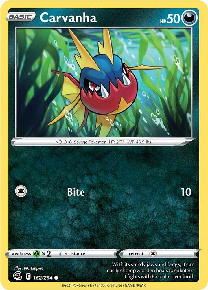 Pokemon Carvanha 162/264 Fusion Strike