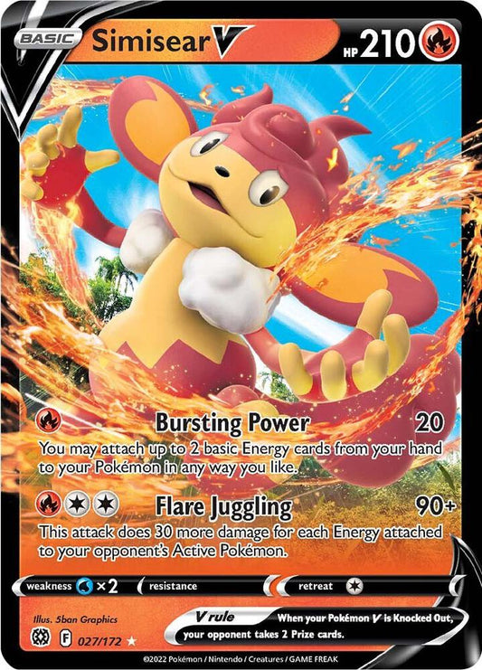 Pokemon Simisear V 27/172 Brilliant Stars
