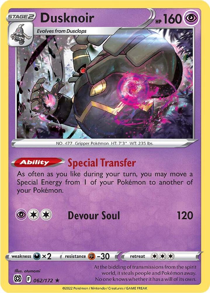 Pokemon Dusknoir 62/172 Brilliant Stars