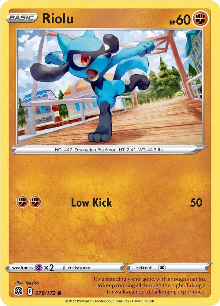 Pokemon Riolu 78/172 Brilliant Stars