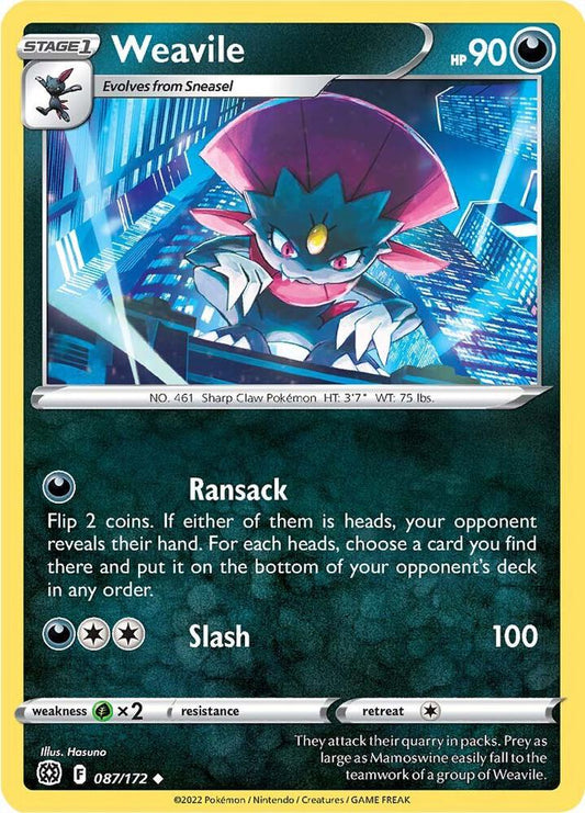 Pokemon Weavile 87/172 Brilliant Stars