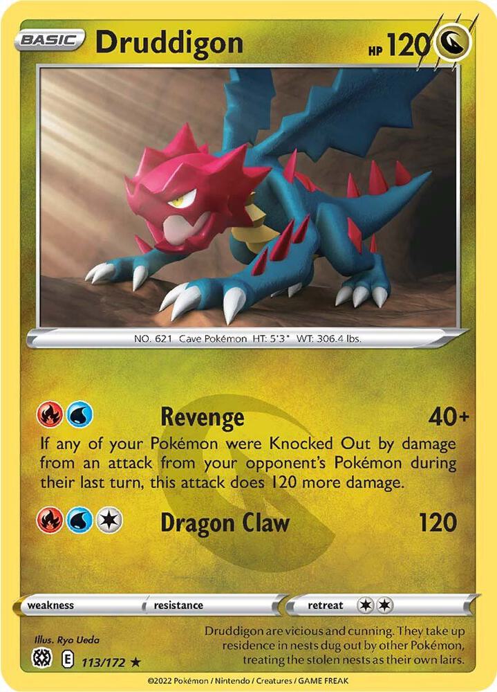 Pokemon Druddigon 113/172 Brilliant Stars