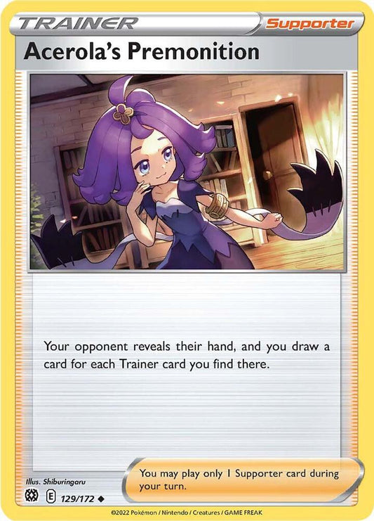 Pokemon Acerola's Premonition 129/172 Brilliant Stars