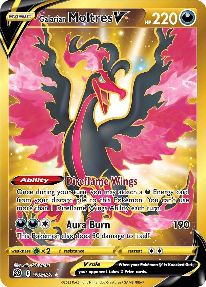 Pokemon Galarian Moltres V 183/172 Brilliant Stars