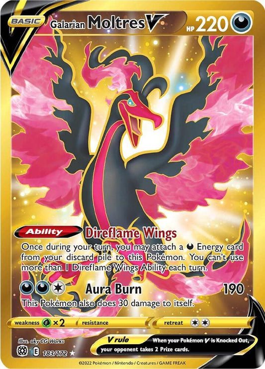 Pokemon Galarian Moltres V 183/172 Brilliant Stars