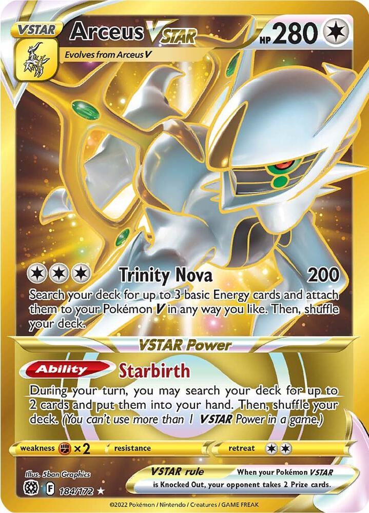Pokemon Arceus VSTAR 184/172 Brilliant Stars