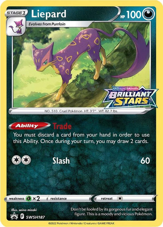 Pokemon Liepard SWSH187 SWSH Black Star Promos