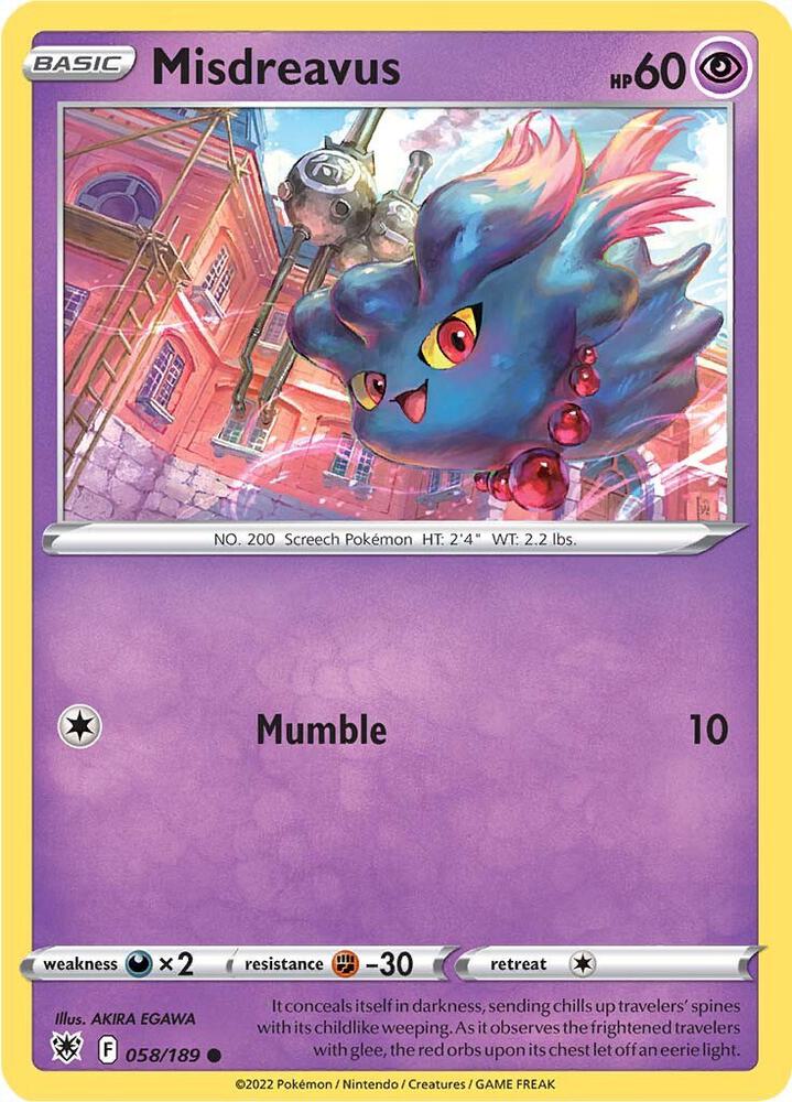 Pokemon Misdreavus 58/189 Astral Radiance