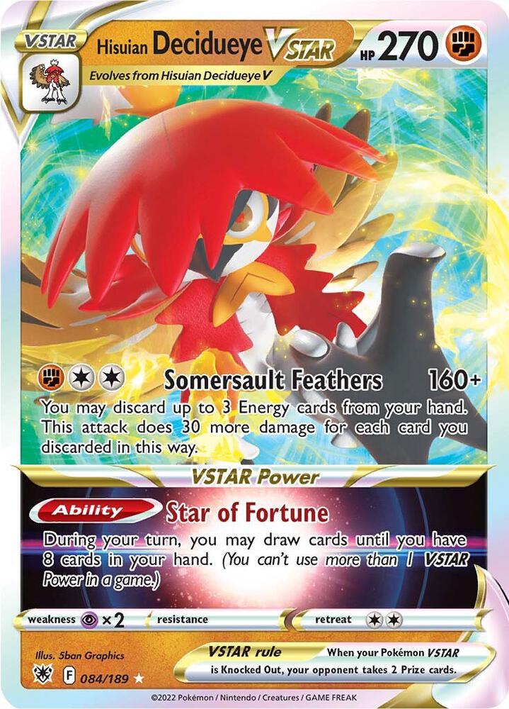 Pokemon Hisuian Decidueye VSTAR 84/189 Astral Radiance