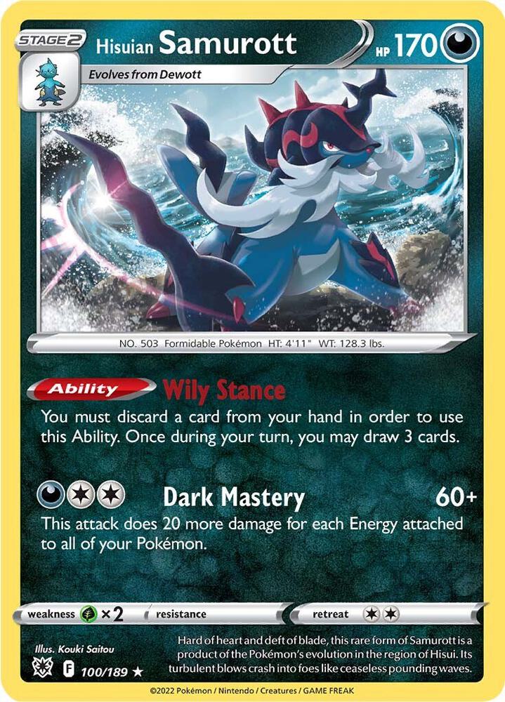 Pokemon Hisuian Samurott 100/189 Astral Radiance