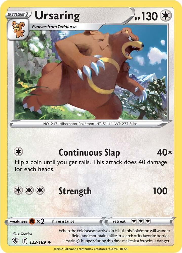 Pokemon Ursaring 123/189 Astral Radiance