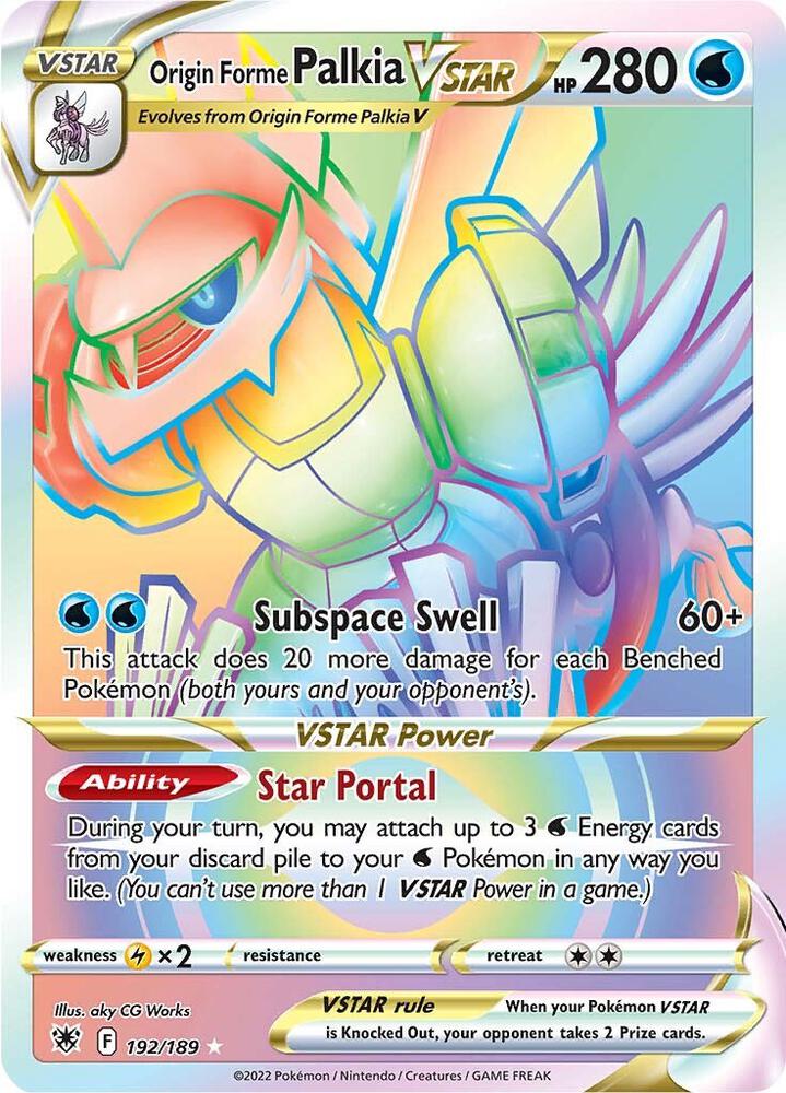 Pokemon Origin Forme Palkia VSTAR 192/189 Astral Radiance