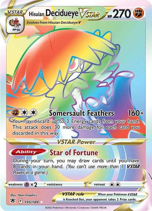 Pokemon Hisuian Decidueye VSTAR 195/189 Astral Radiance