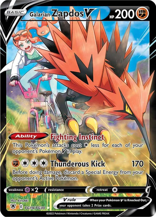 Pokemon Galarian Zapdos V TG19/TG30 Astral Radiance