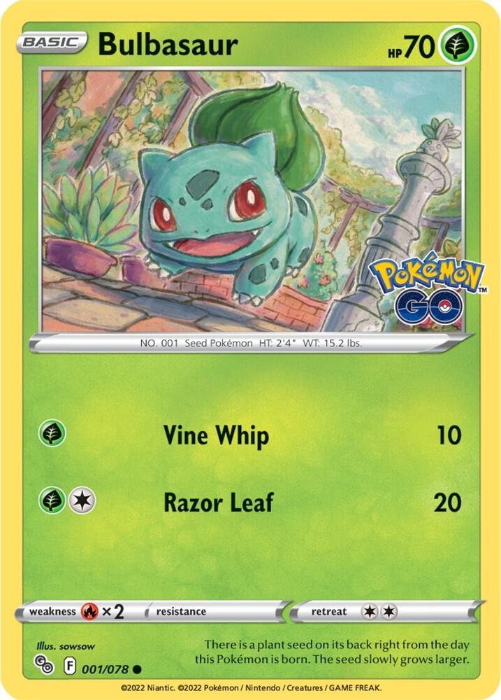 Pokemon Bulbasaur 1/78 Pokémon GO