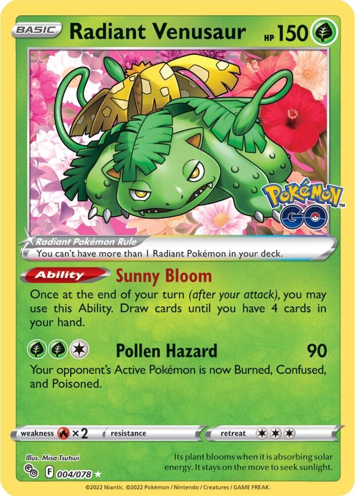 Pokemon Radiant Venusaur 4/78 Pokémon GO