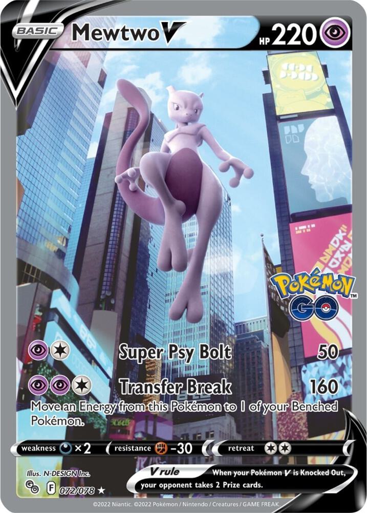 Pokemon Mewtwo V 72/78 Pokémon GO