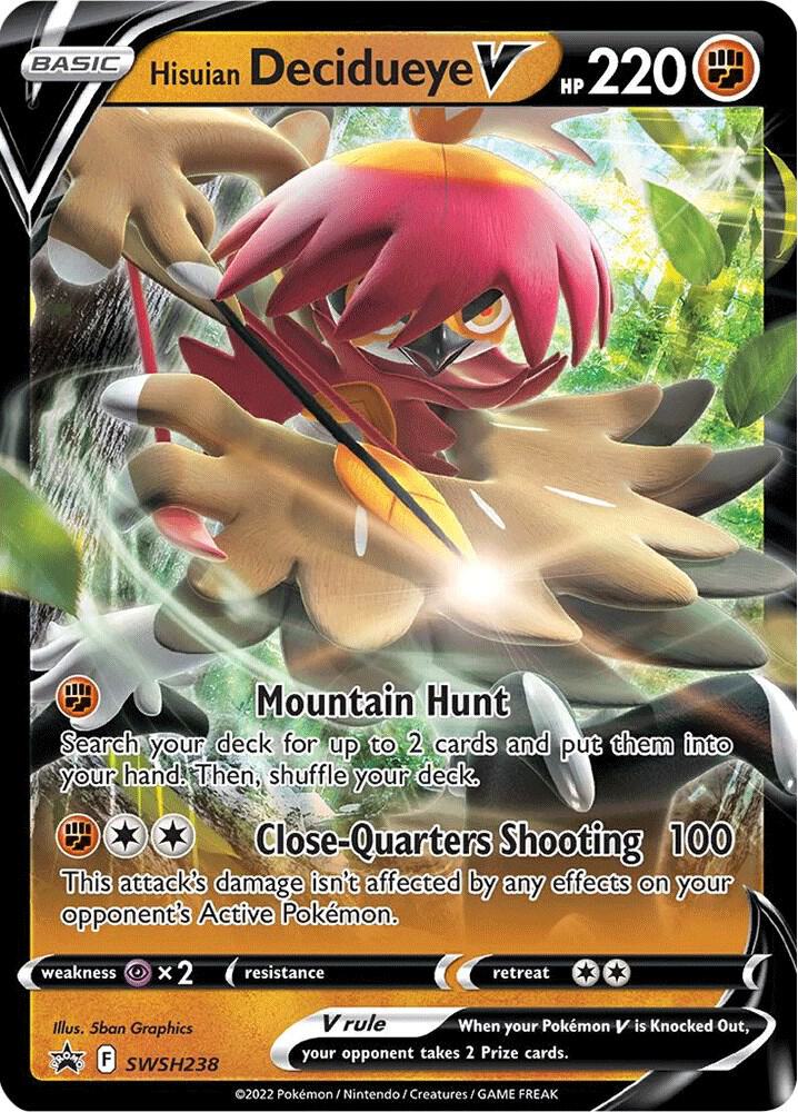 Pokemon Hisuian Decidueye V SWSH238 SWSH Black Star Promos