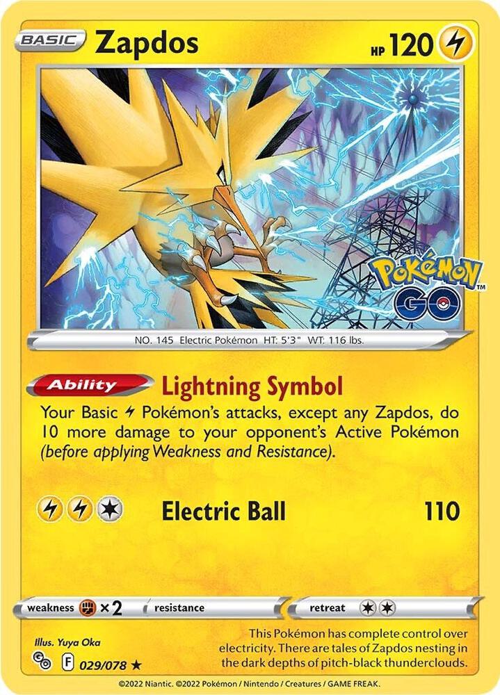 Pokemon Zapdos 29/78 Pokémon GO