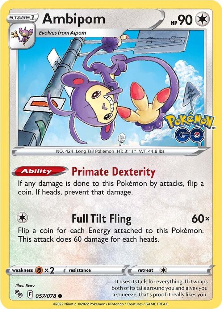 Pokemon Ambipom 57/78 Pokémon GO