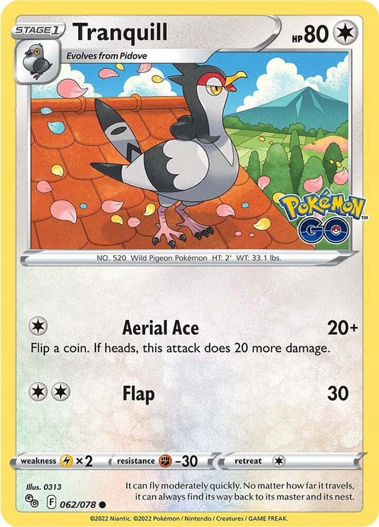 Pokemon Tranquill 62/78 Pokémon GO