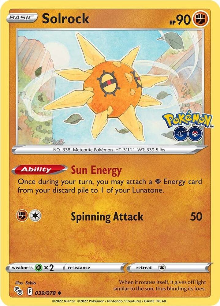 Pokemon Solrock 39/78 Pokémon GO