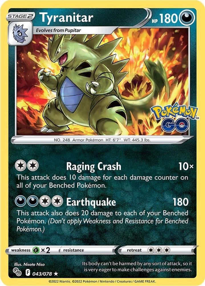 Pokemon Tyranitar 43/78 Pokémon GO
