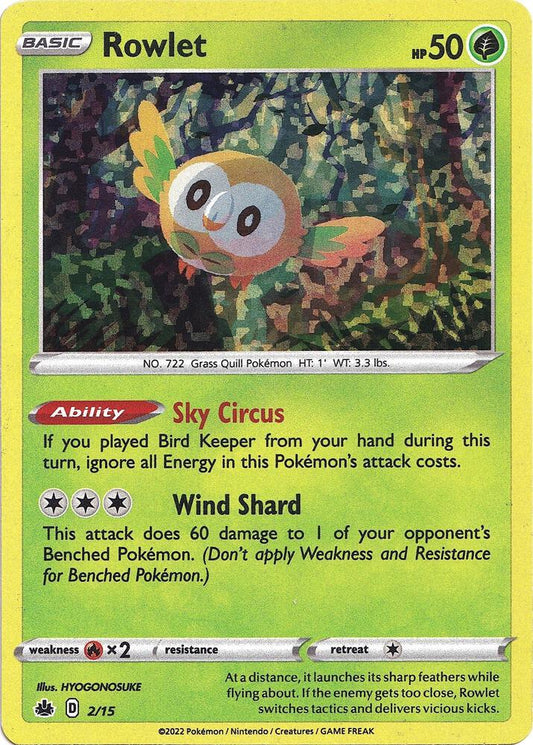 Pokemon Rowlet 2/15 McDonald's Collection 2022