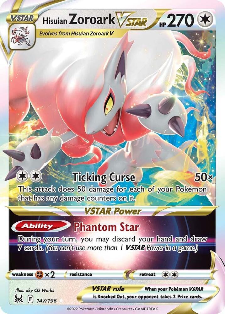 Pokemon Hisuian Zoroark VSTAR 147/196 Lost Origin