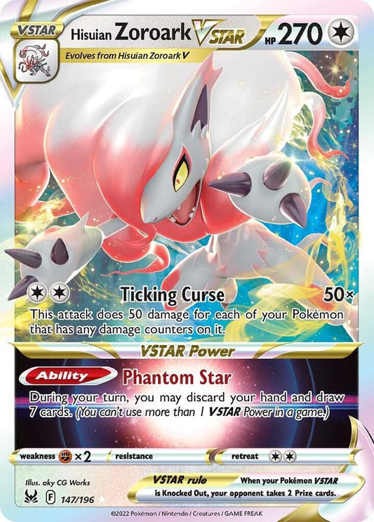 Pokemon Hisuian Zoroark VSTAR 147/196 Lost Origin