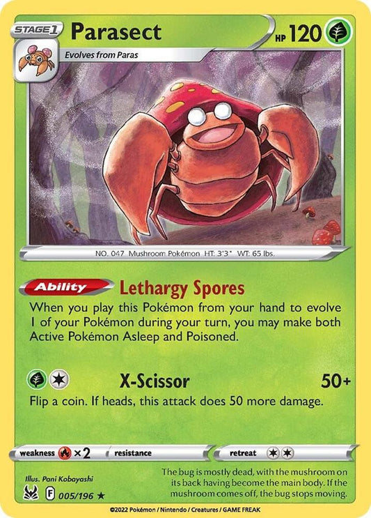 Pokemon Parasect 5/196 Lost Origin