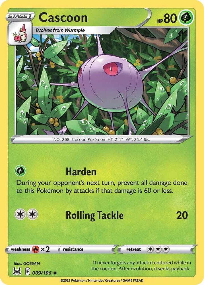Pokemon Cascoon 9/196 Lost Origin