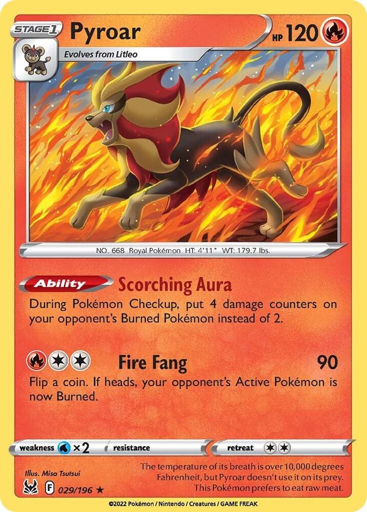 Pokemon Pyroar 29/196 Lost Origin