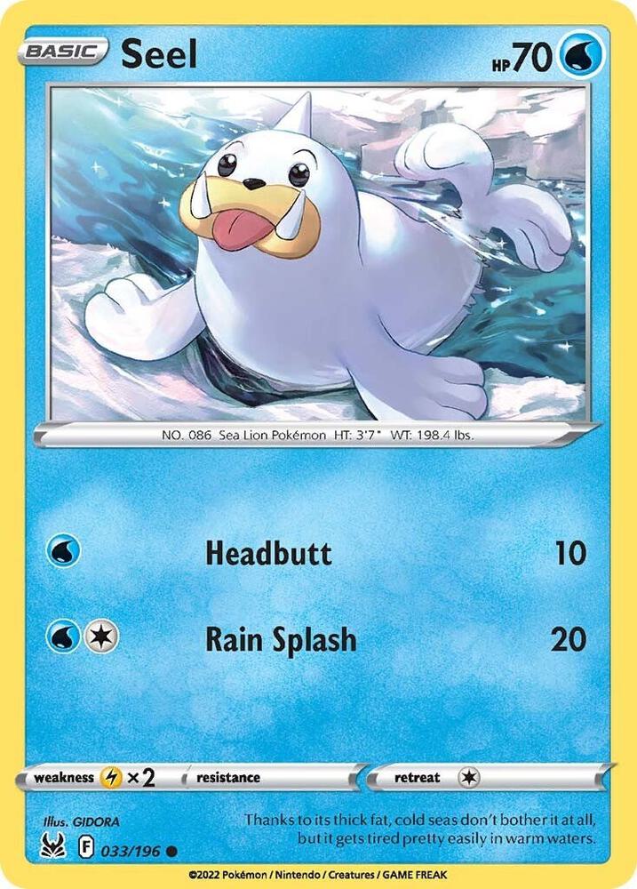 Pokemon Seel 33/196 Lost Origin