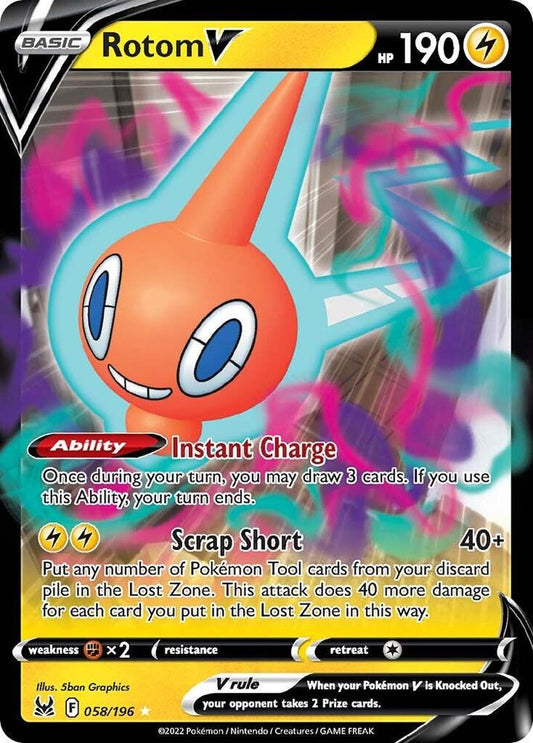 Pokemon Rotom V 58/196 Lost Origin