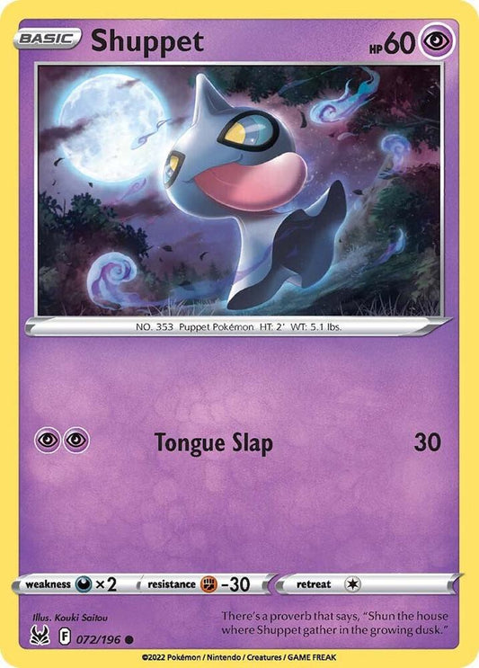 Pokemon Shuppet 72/196 Lost Origin