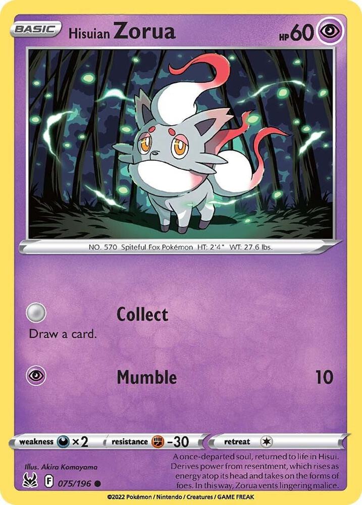 Pokemon Hisuian Zorua 75/196 Lost Origin