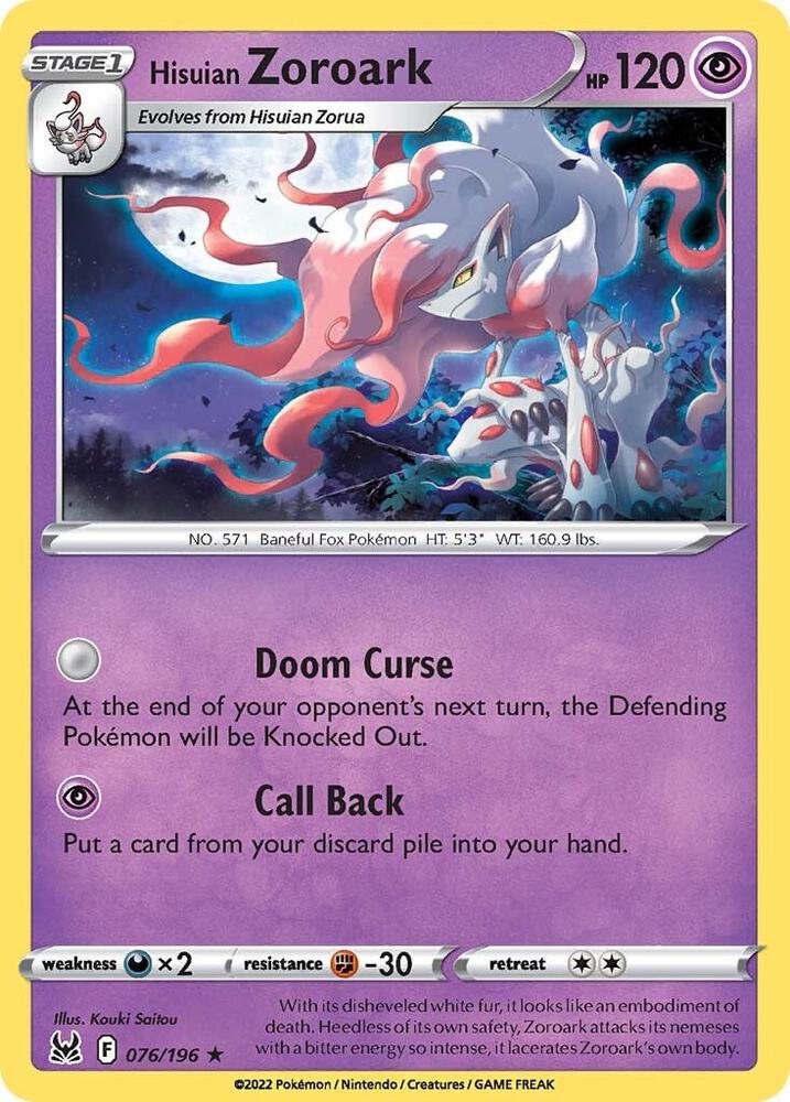 Pokemon Hisuian Zoroark 76/196 Lost Origin