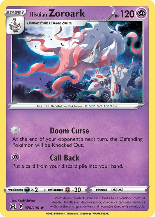 Pokemon Hisuian Zoroark 76/196 Lost Origin