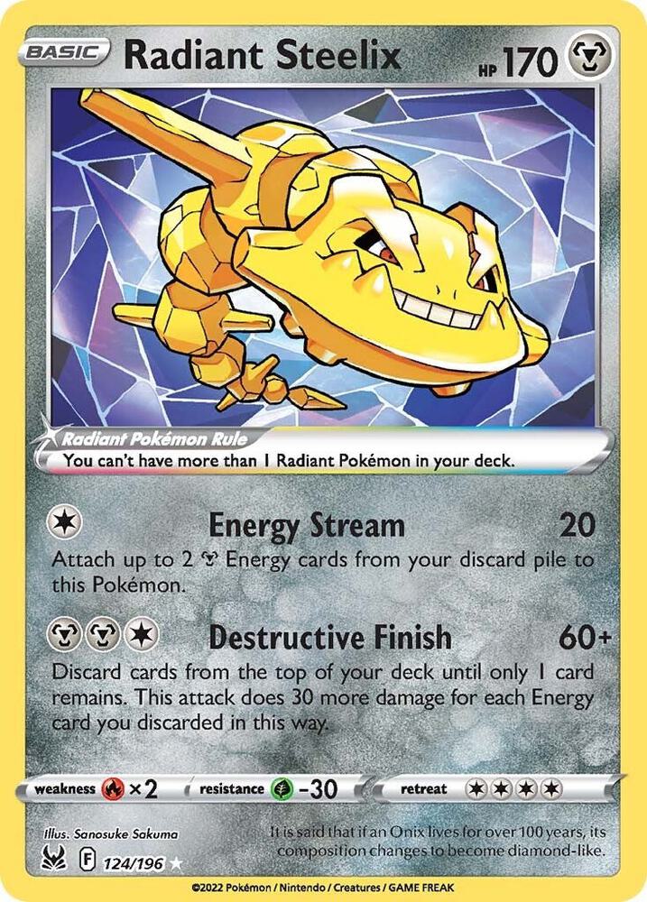 Pokemon Radiant Steelix 124/196 Lost Origin