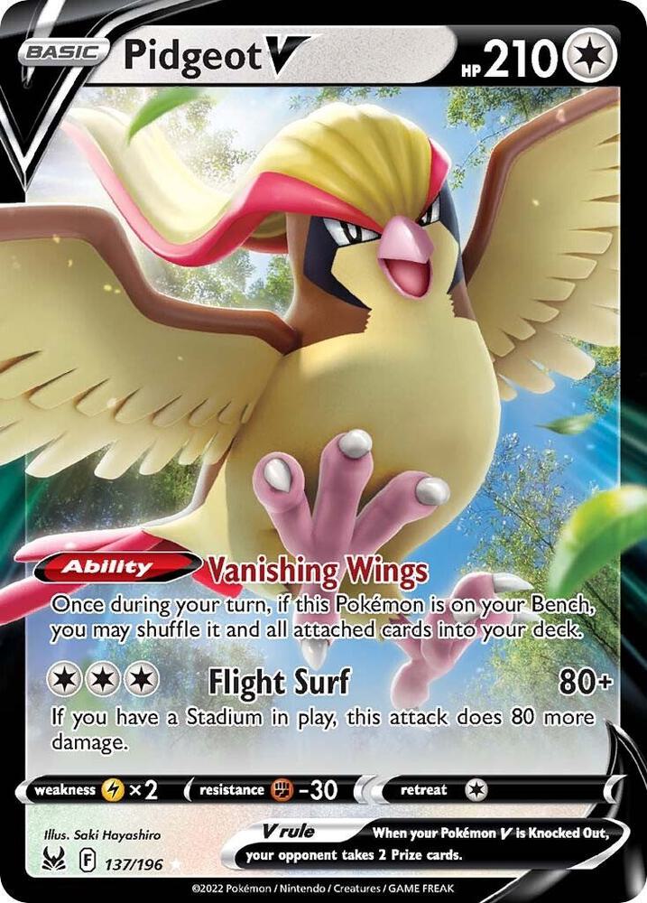 Pokemon Pidgeot V 137/196 Lost Origin